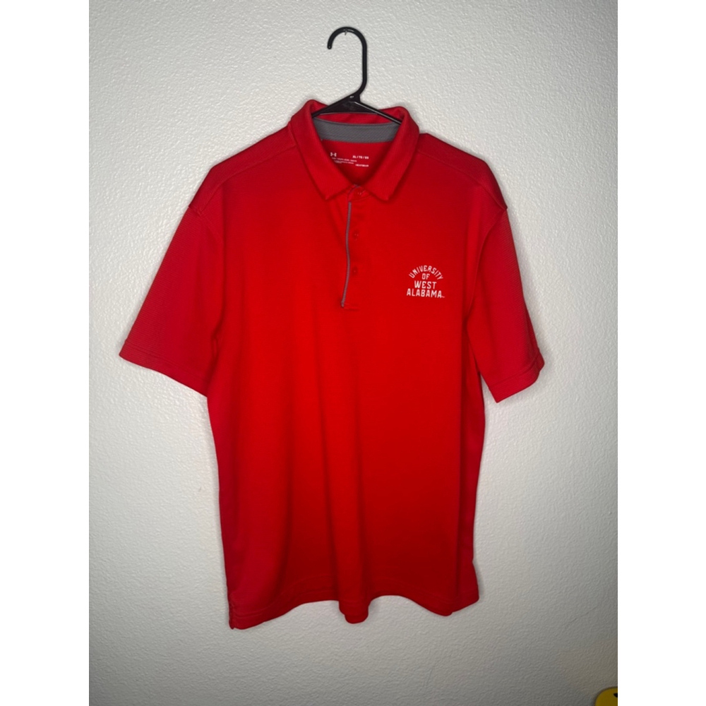Men's Under Armour Polo Shirt XL Red University of West Alabama